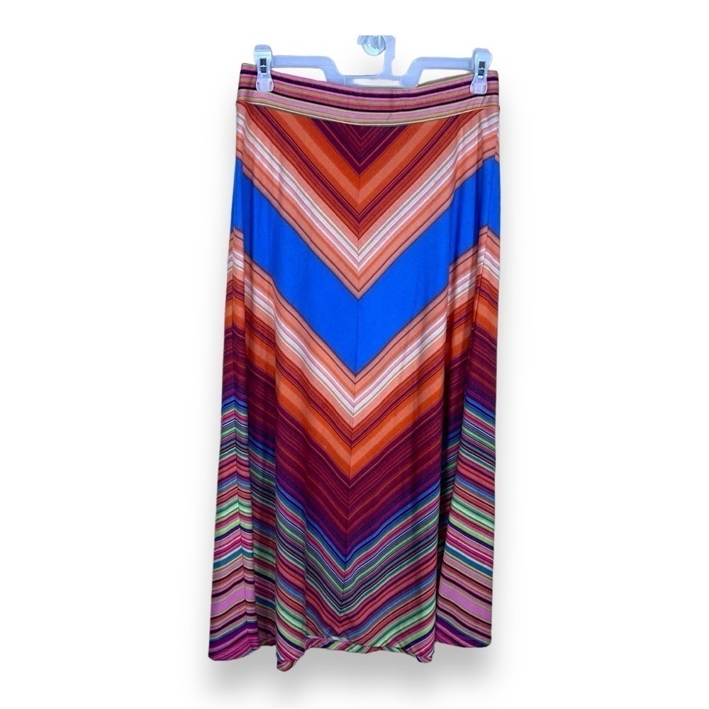 14w 16w JEAN PAUL RICHARD COLORFUL ALINE SKIRT STRIPED RAINBOW STRETCH PLUS